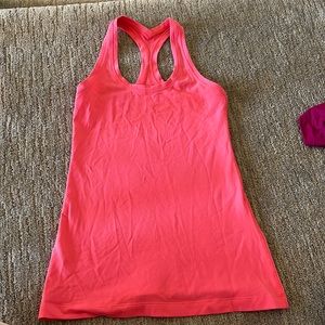 lululemon hot pink racer back tank size 4